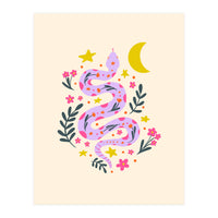 Lunar Snake  - lavander and cream (Print Only)