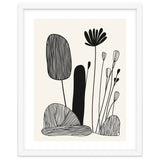Abstract Black And White Botanical Illustration With Organic Shapes thumbnail