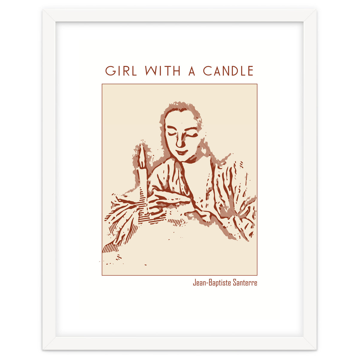 Girl With A Candle – Jean Baptiste Santerre