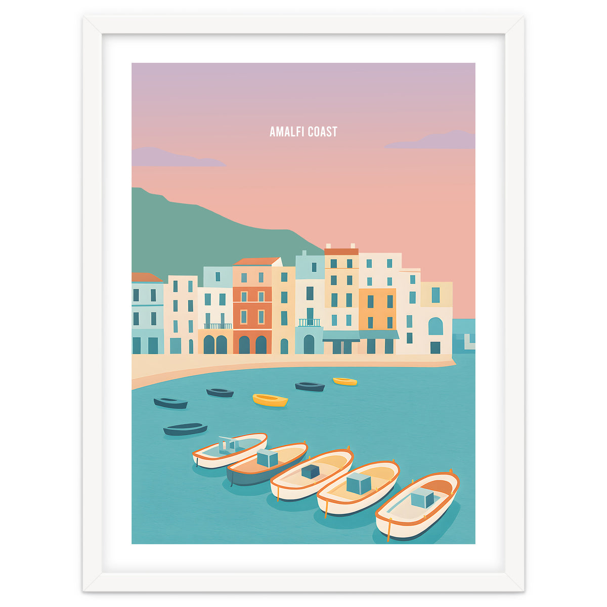 Amalfi Coast Italy Travel Postcard