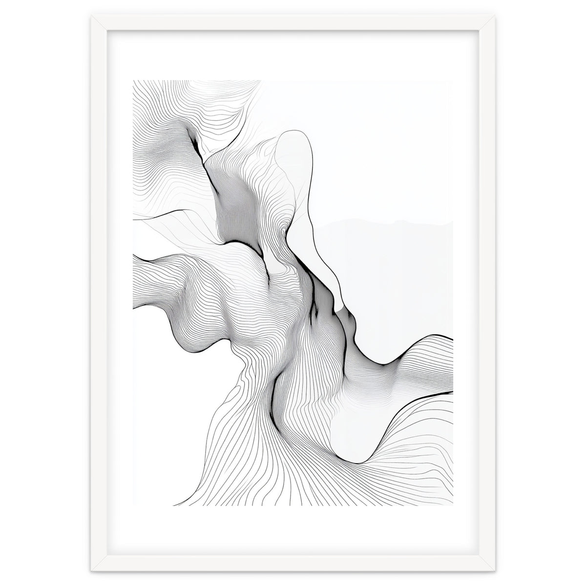 Abstract Black And White Flowing Lines