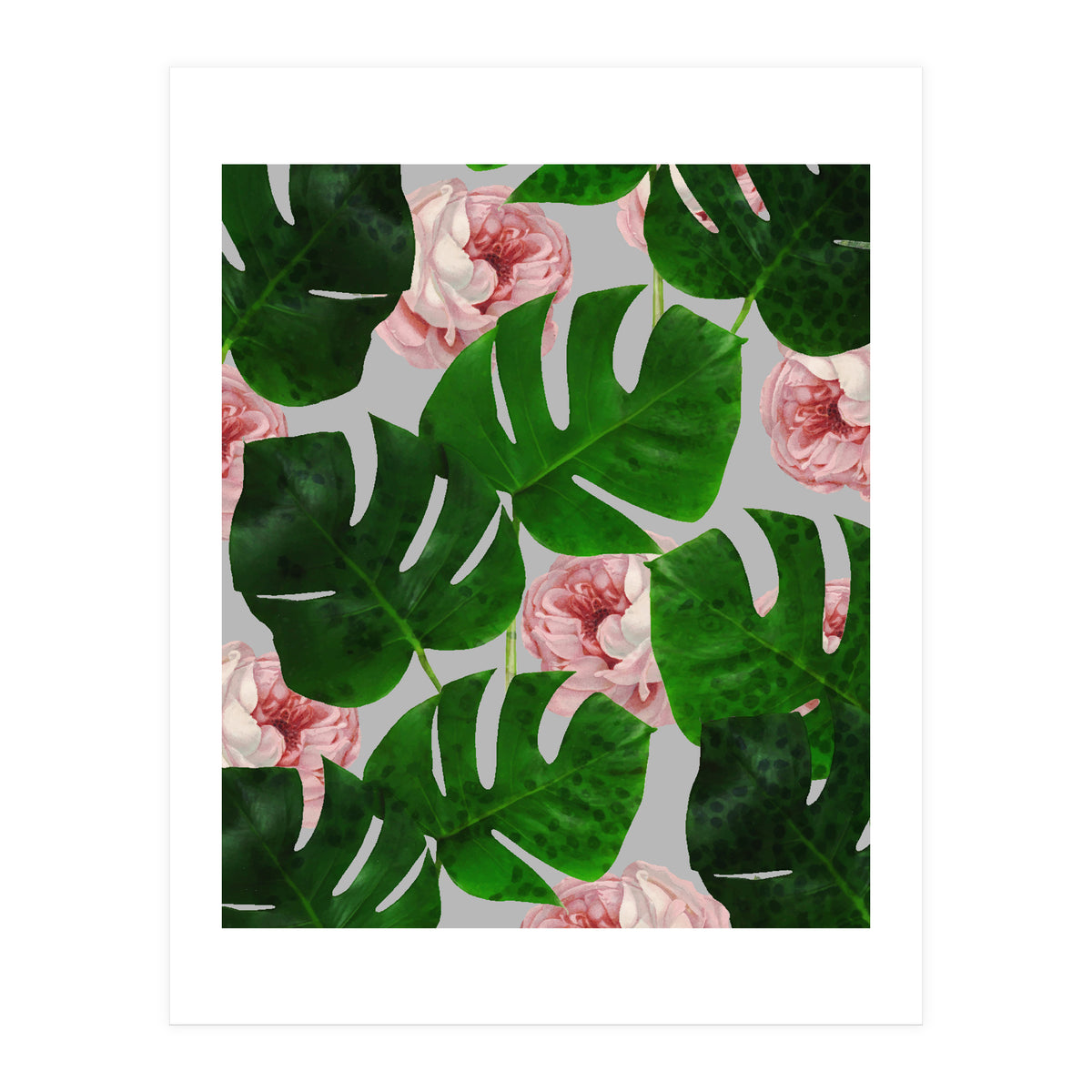 Monstera & Rose Pattern (Print Only)