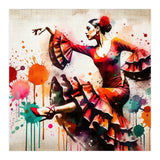 Fiery Flamenco Dancer In Motion (Print Only) thumbnail