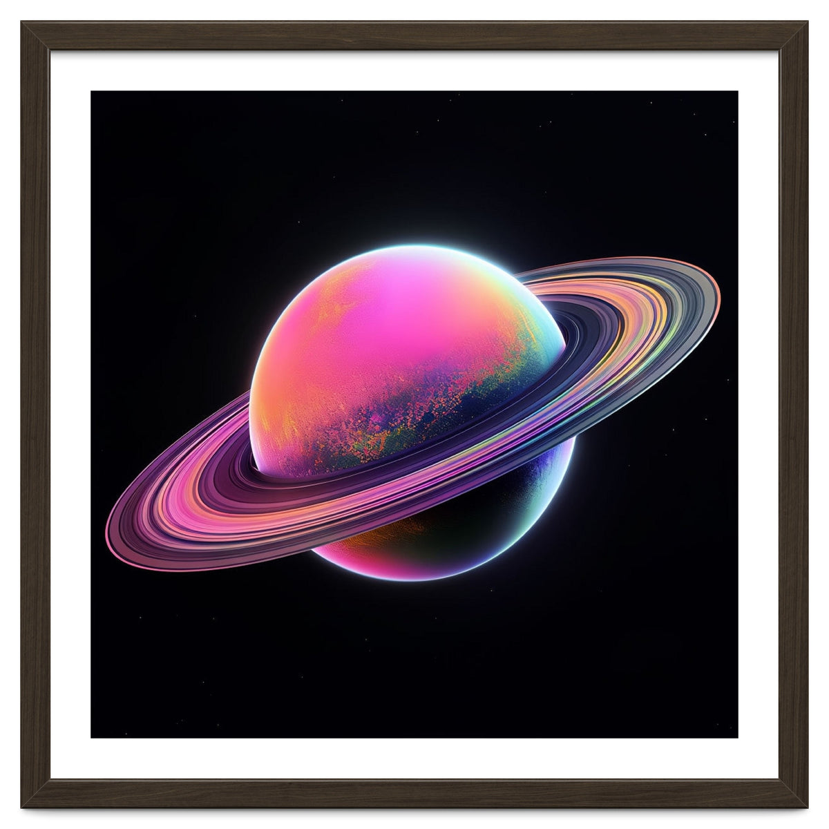 Neon Nebula Planet: Surreal Cosmic Illustration