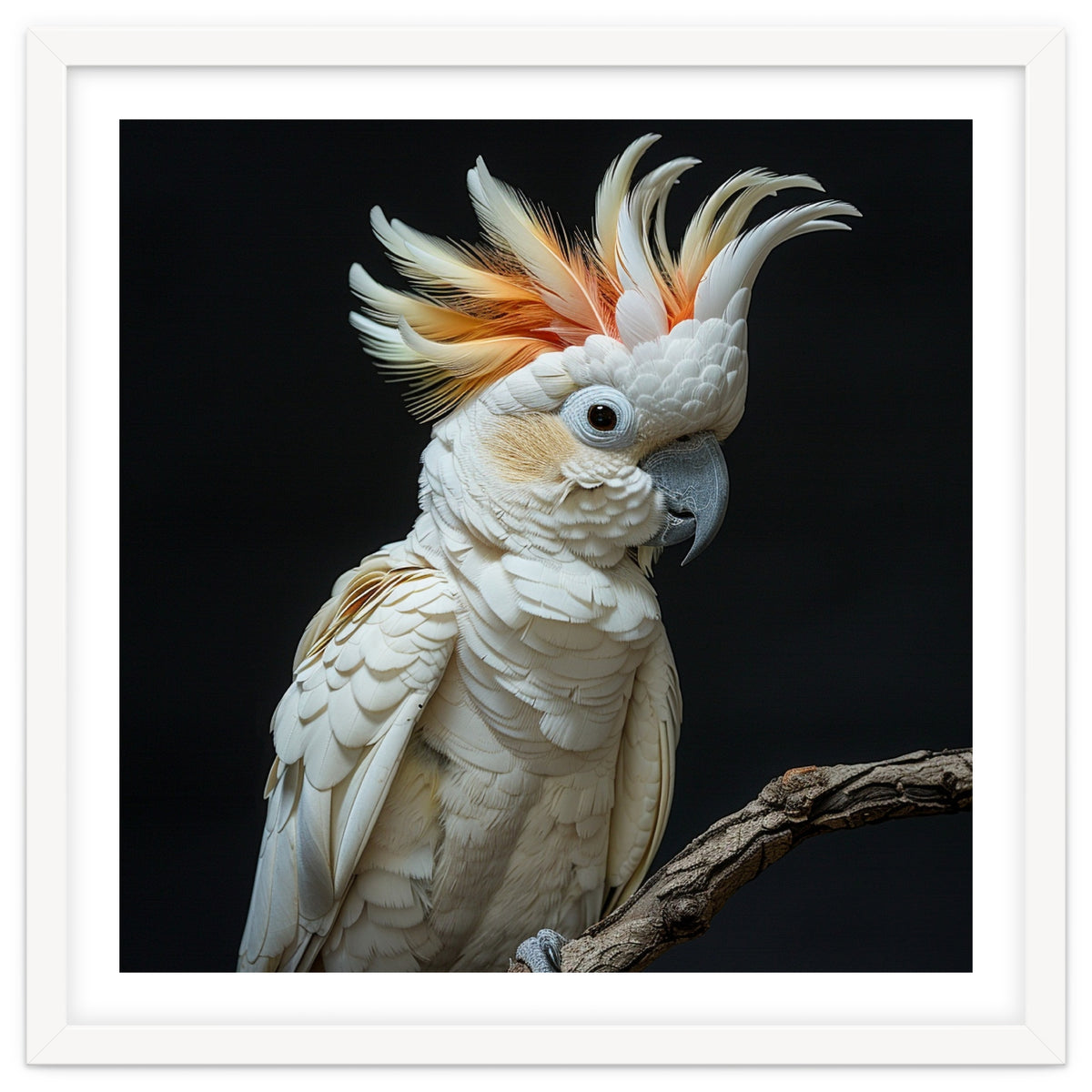White Cockatoo Parrot Bird Perched On Branch