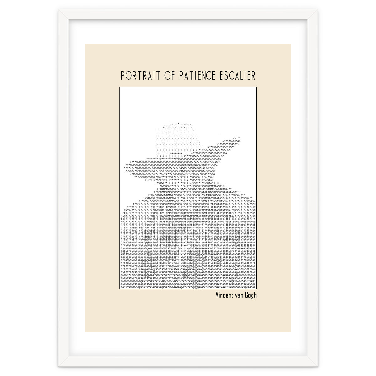 Portrait Of Patience Escalier Vincent Van Gogh Ascii Art