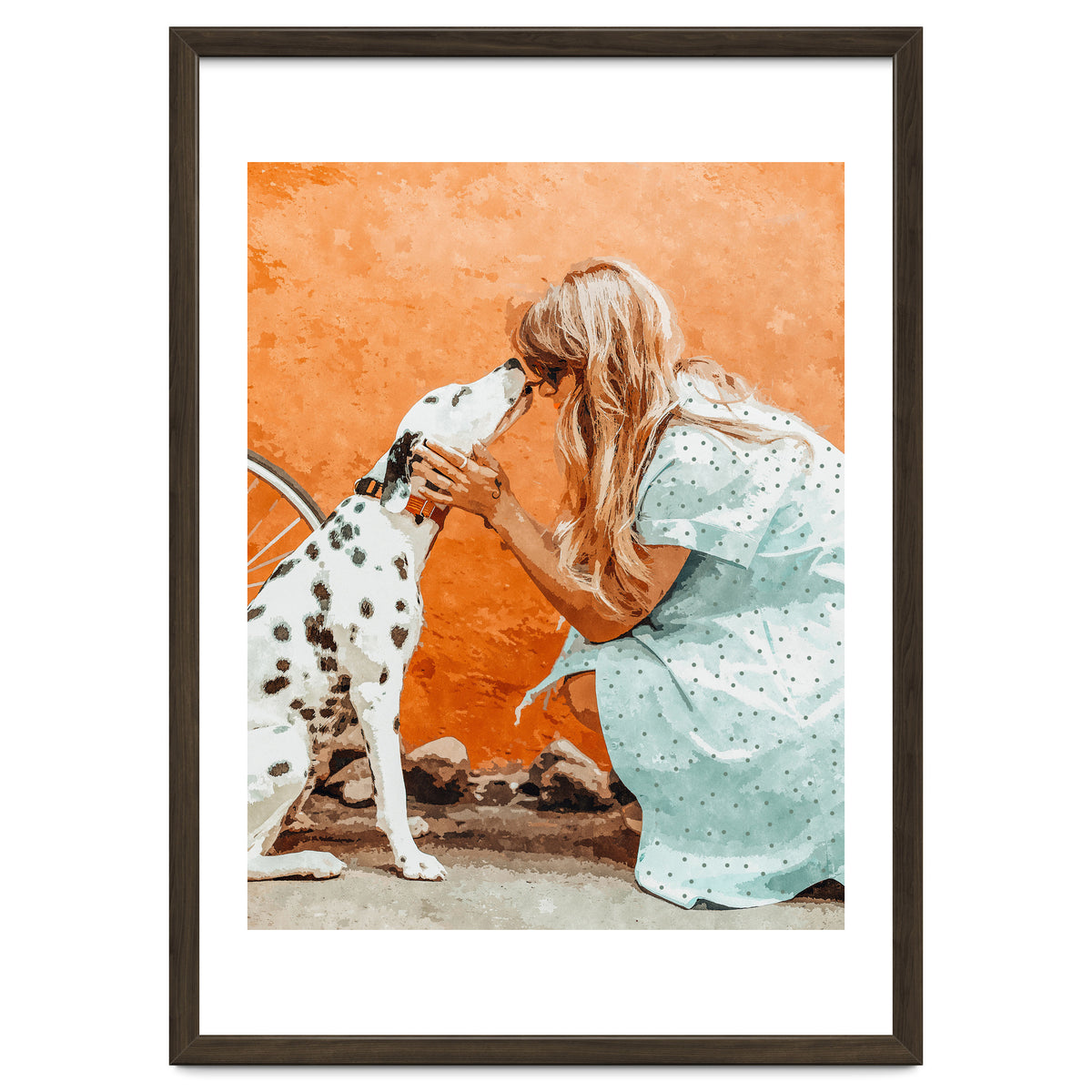 Pet Bound | Dalmatian Dog Lover Friendship Companion | Modern Bohemian Woman Puppy Animals Love