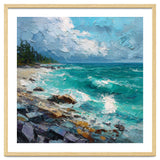 Coastal Turquoise Shoreline with Crashing Ocean Waves thumbnail