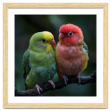 Two Lovebirds Sitting Together On A Branch thumbnail