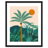 Palm Vibes, Tropical Vintage Botanical Nature, Illustration Mountains Landscape Adventure, Pastel Plants Wild Jungle Boho Forest thumbnail