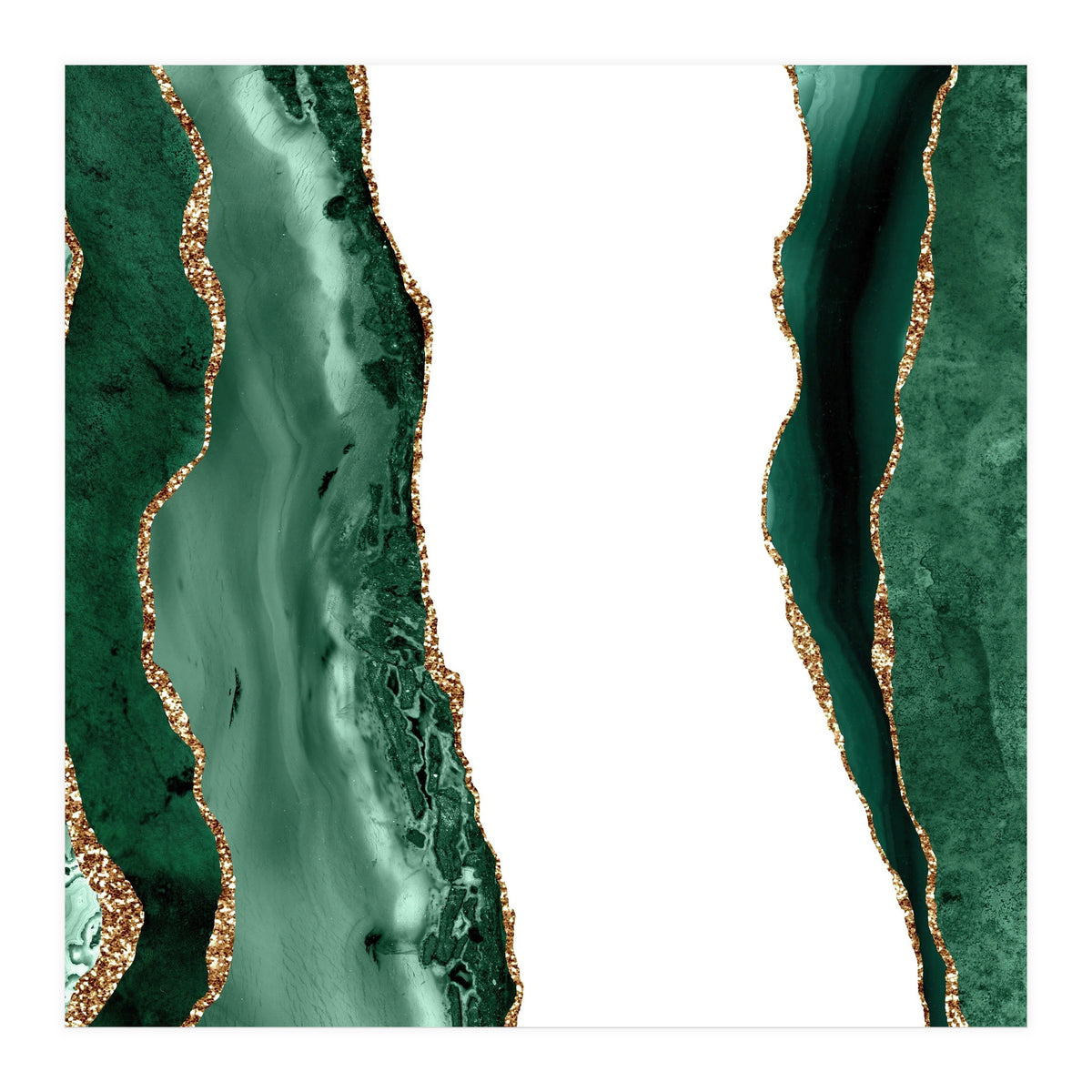 Emerald & Gold Agate Texture 14 (Print Only)