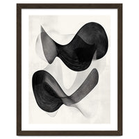 Abstract Black And White Flowing Organic Shapes With Texture