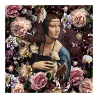 Woman with Ermine And flowers  (Print Only)