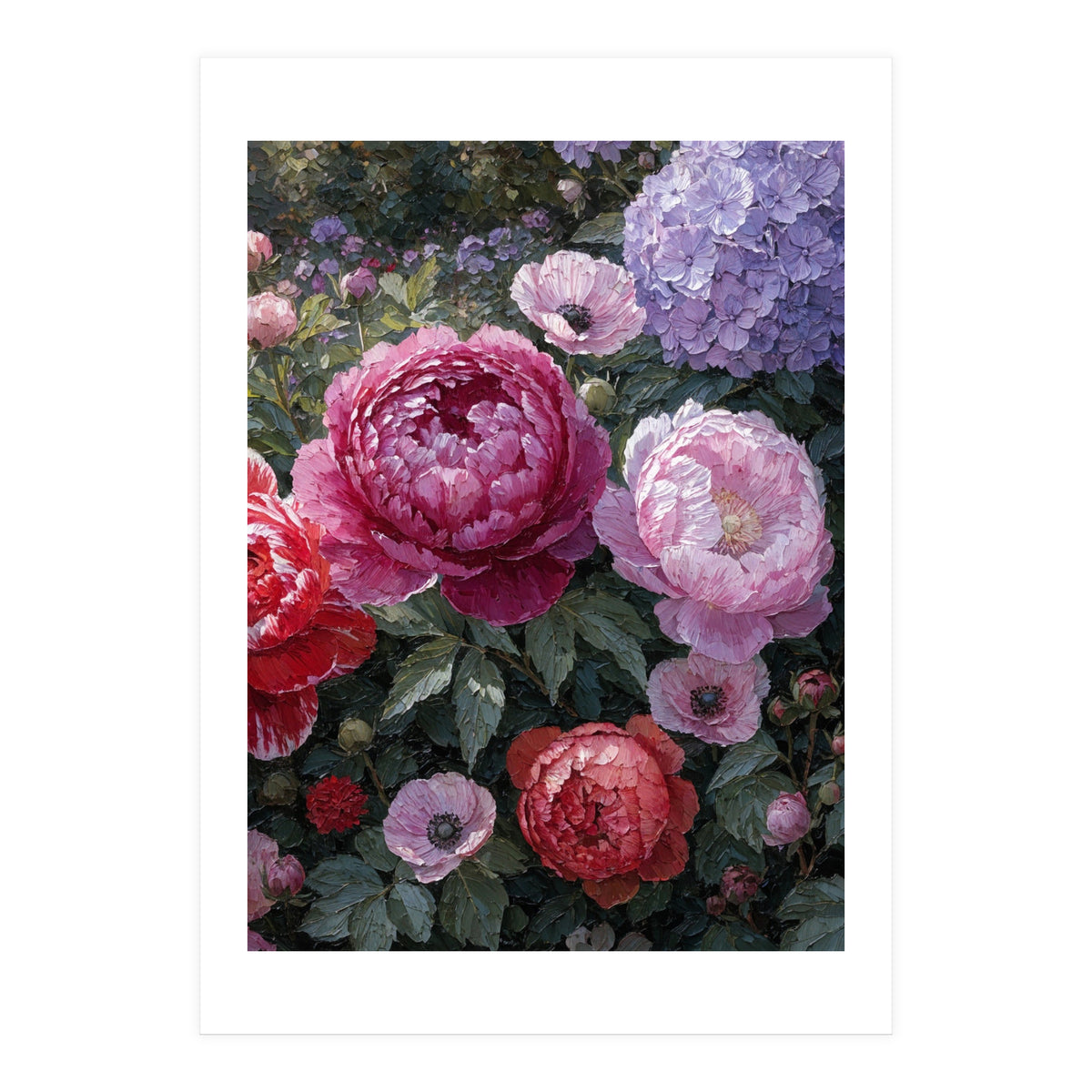 Overflowing Abundance: A Textural Impasto Oil Painting (Print Only)