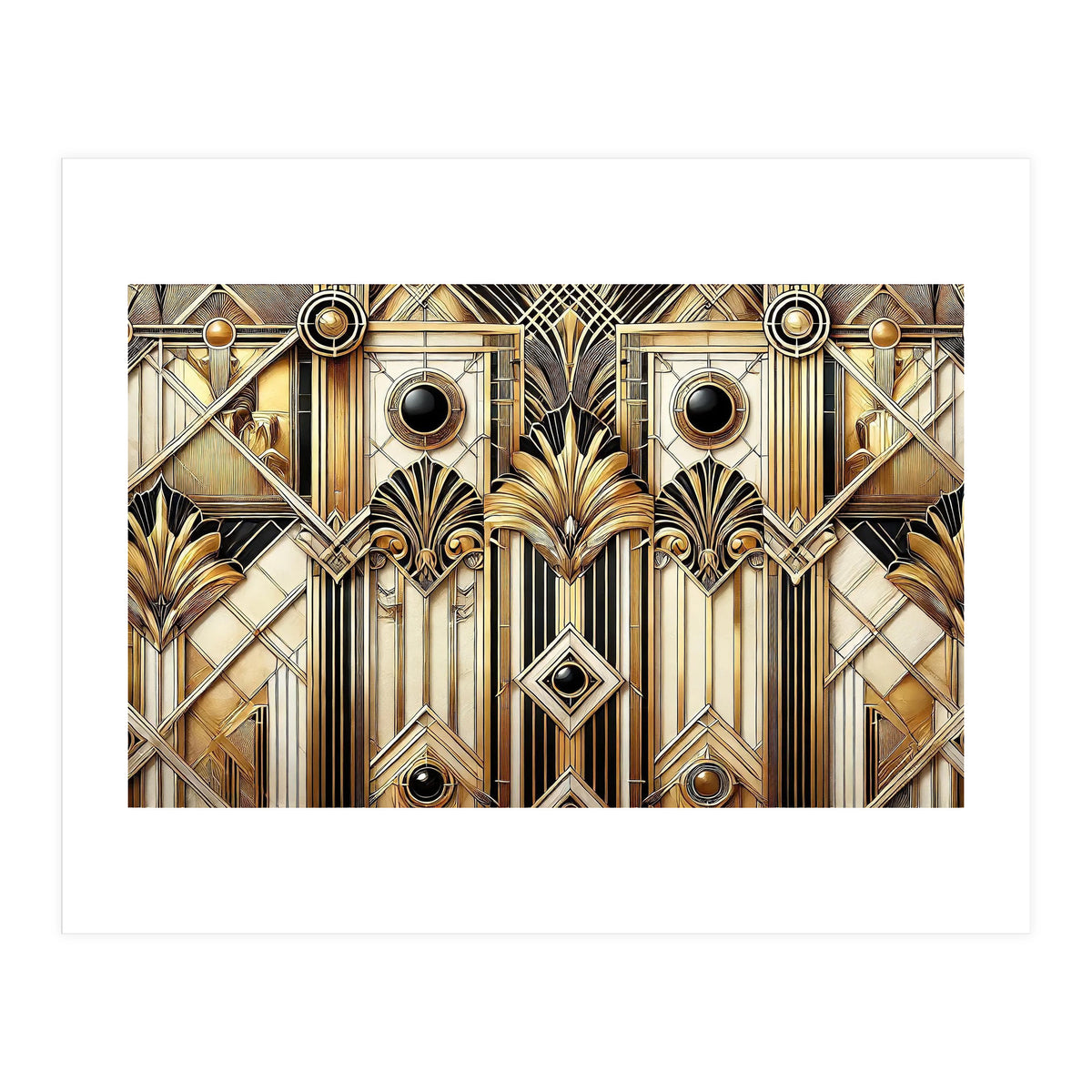 Art Deco Gold Geometric Pattern (Print Only)