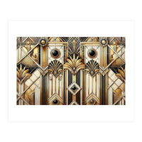 Art Deco Gold Geometric Pattern (Print Only)