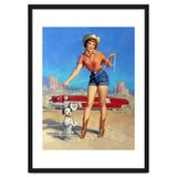 Pinup Cowgirl Showing A New Dog Trick thumbnail