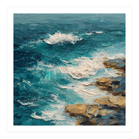 Dynamic Coastal Swell with Sculpted Turquoise Waves (Print Only)