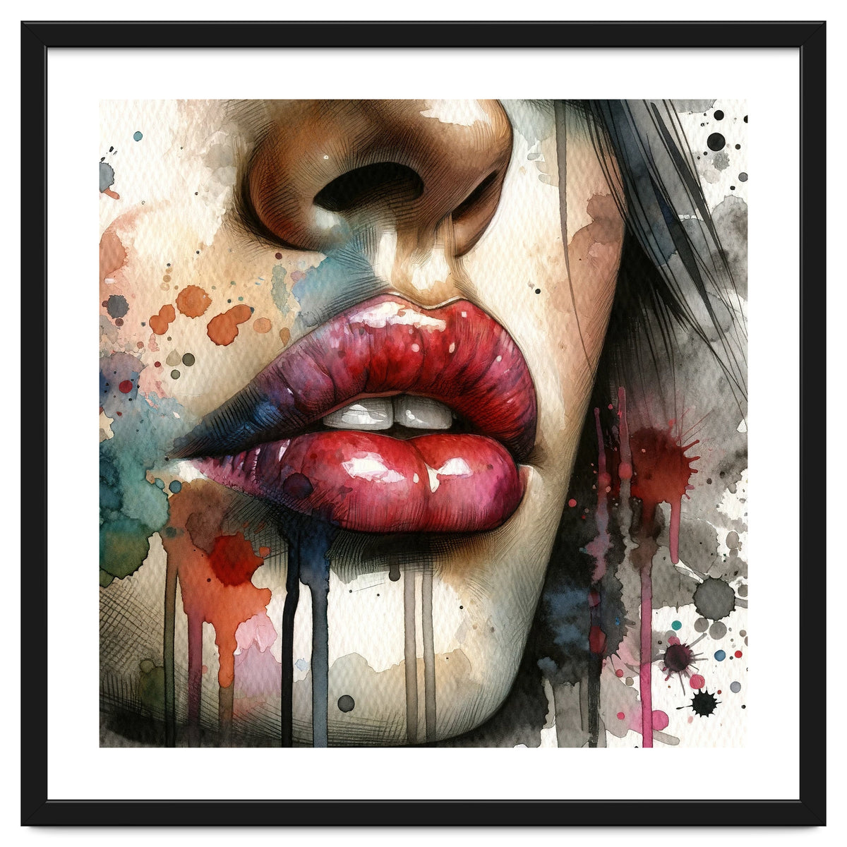 Watercolor Women Lips #1