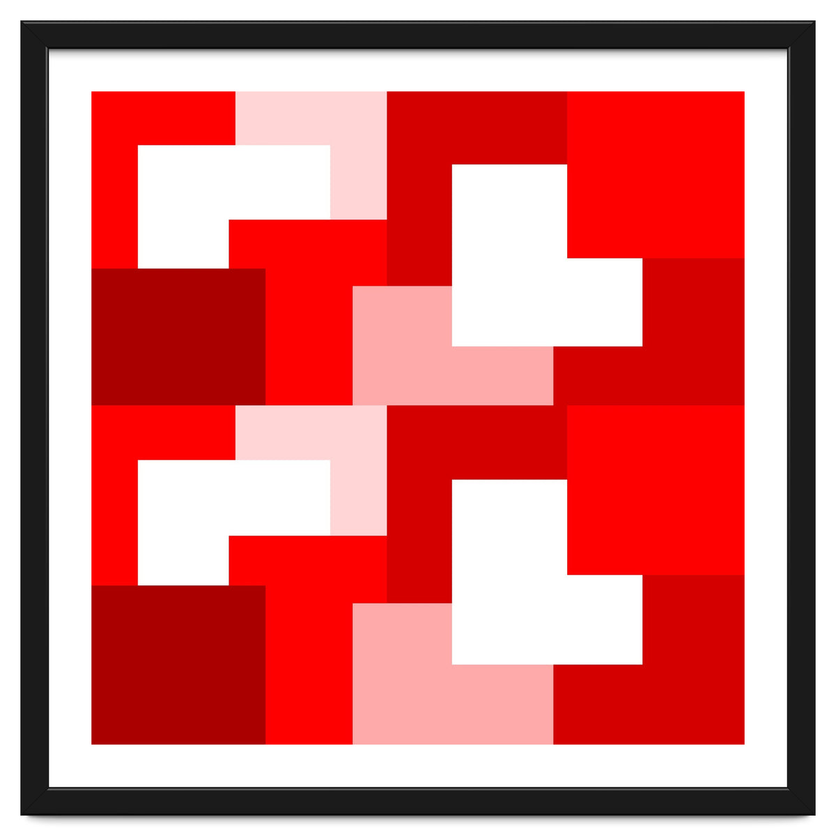 Red Abstract Square Tiles
