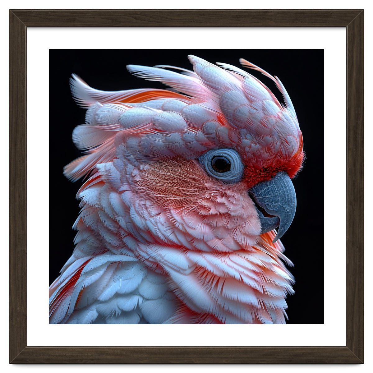 Pink Cockatoo Parrot Close Up Portrait Feather
