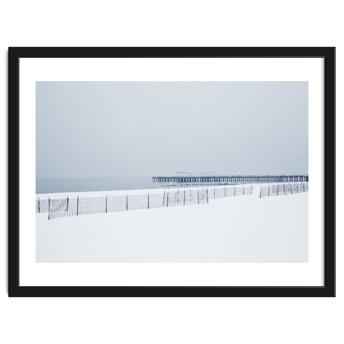 Pier in the winter seascape