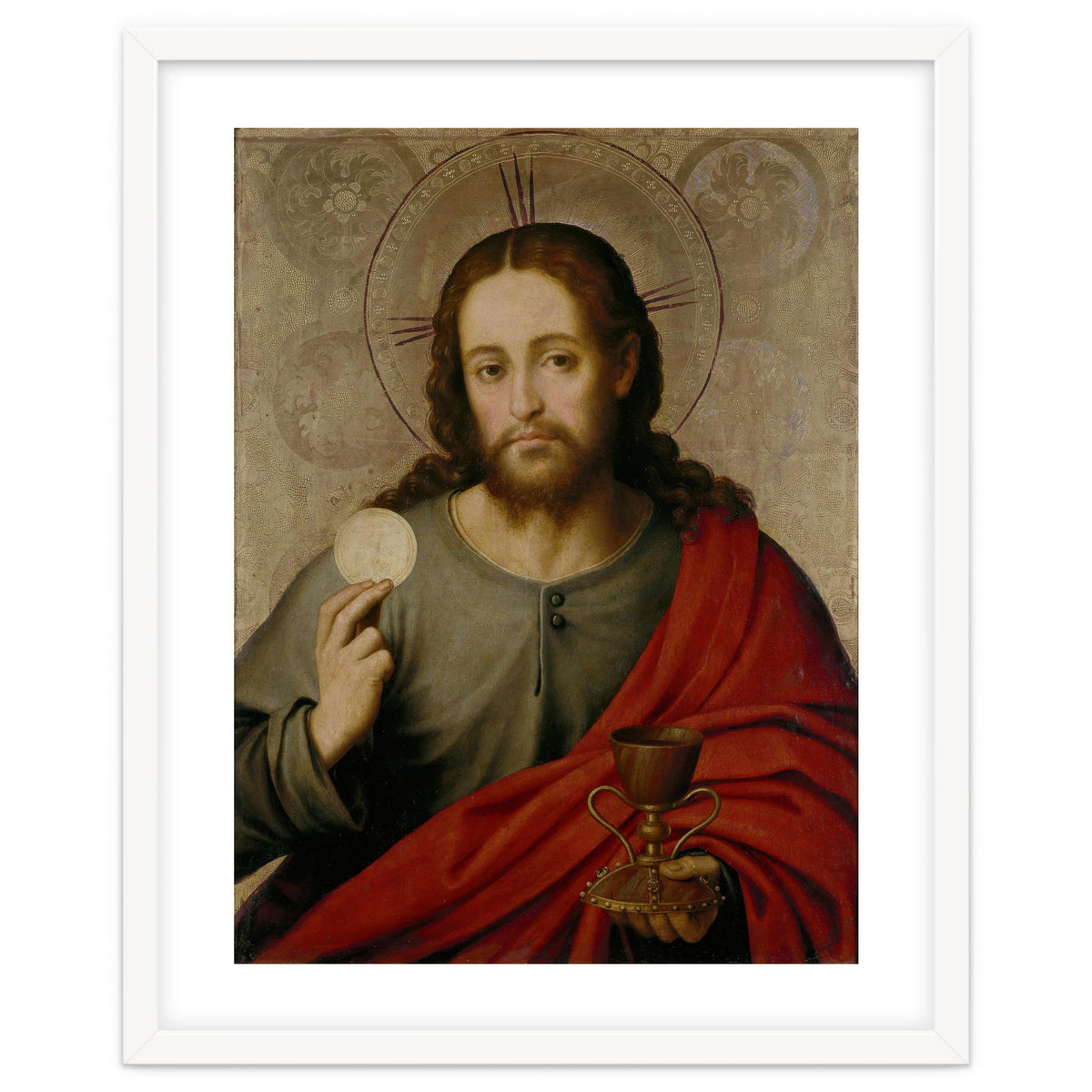 Juan de Juanes / 'The Saviour', 1545-1550, Spanish School, Oil on panel, 73 cm x 49 cm, P00845.