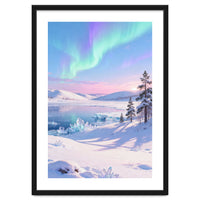 Northern Lights, Aurora Sky, Arctic Landscape, Aurora borealis, Snow Fall