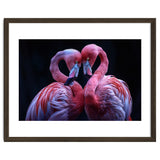 Two Pink Flamingos Forming A Heart Shape thumbnail