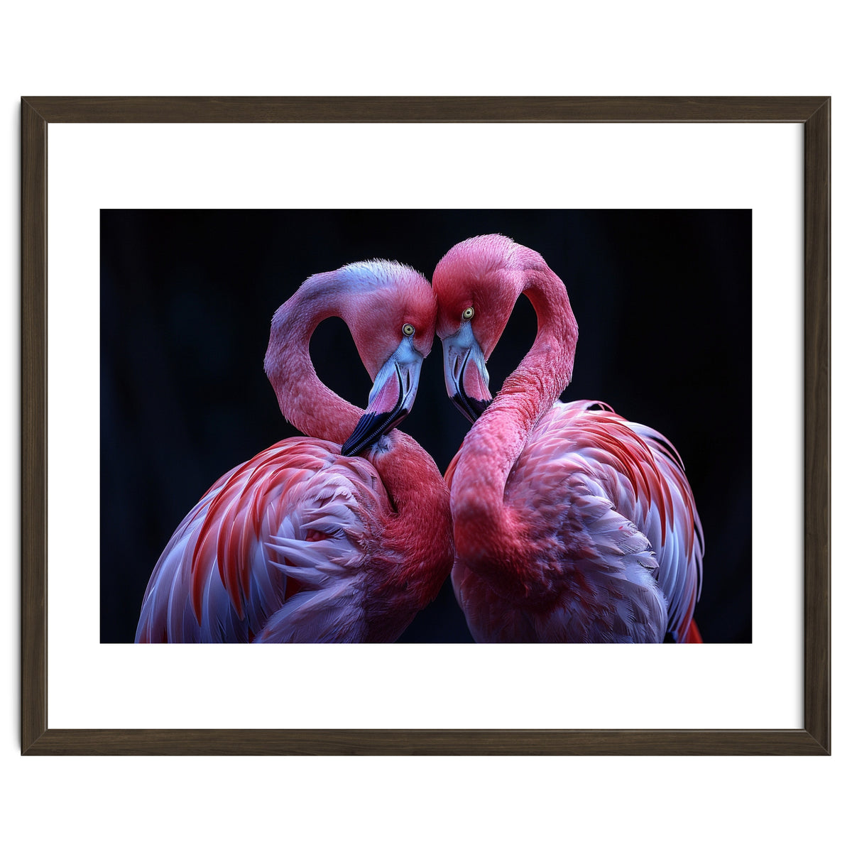 Two Pink Flamingos Forming A Heart Shape