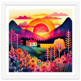 Folk Sunset Over Mountain Lake thumbnail