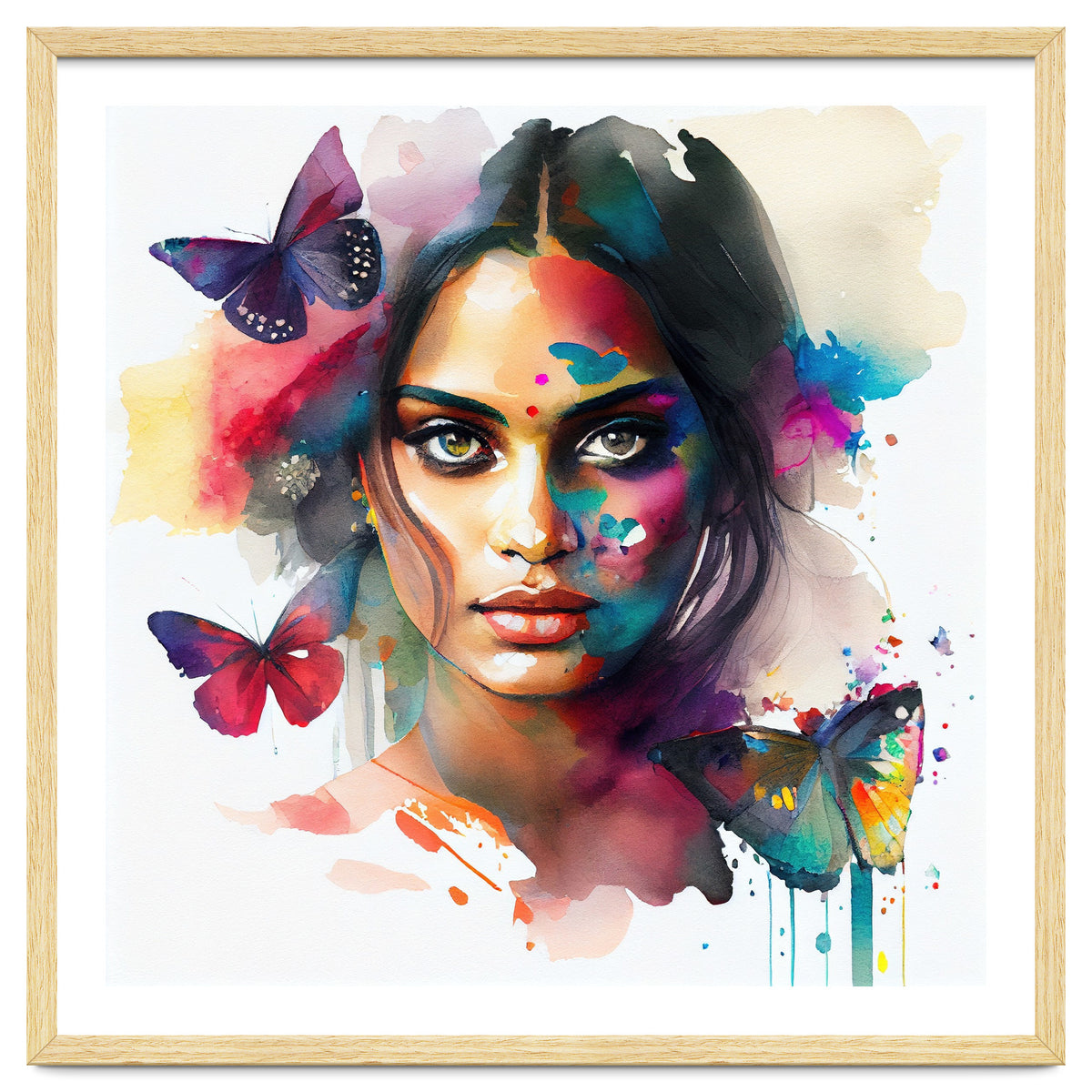 Butterfly Bloom Hindu Portrait