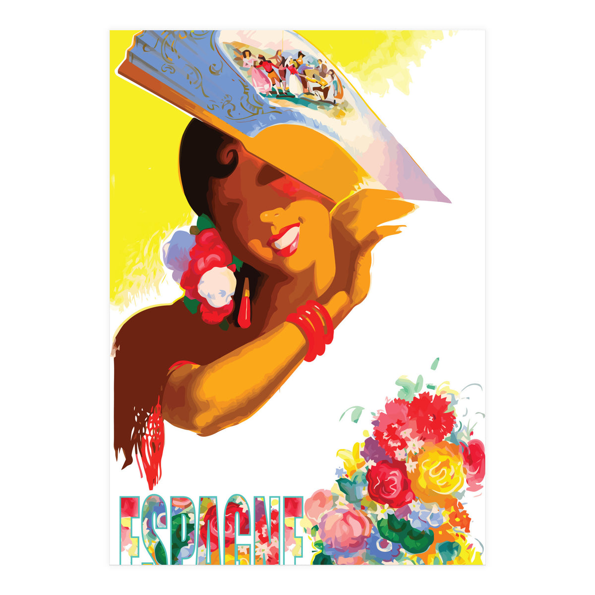 Spain, Woman With a Fan (Print Only)