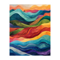 Abstract Rainbow Wave Landscape (Print Only)