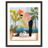 Saturday Afternoon | Cat Mom Pets Photography | Animals Kitten Picnic Watercolor Painting thumbnail