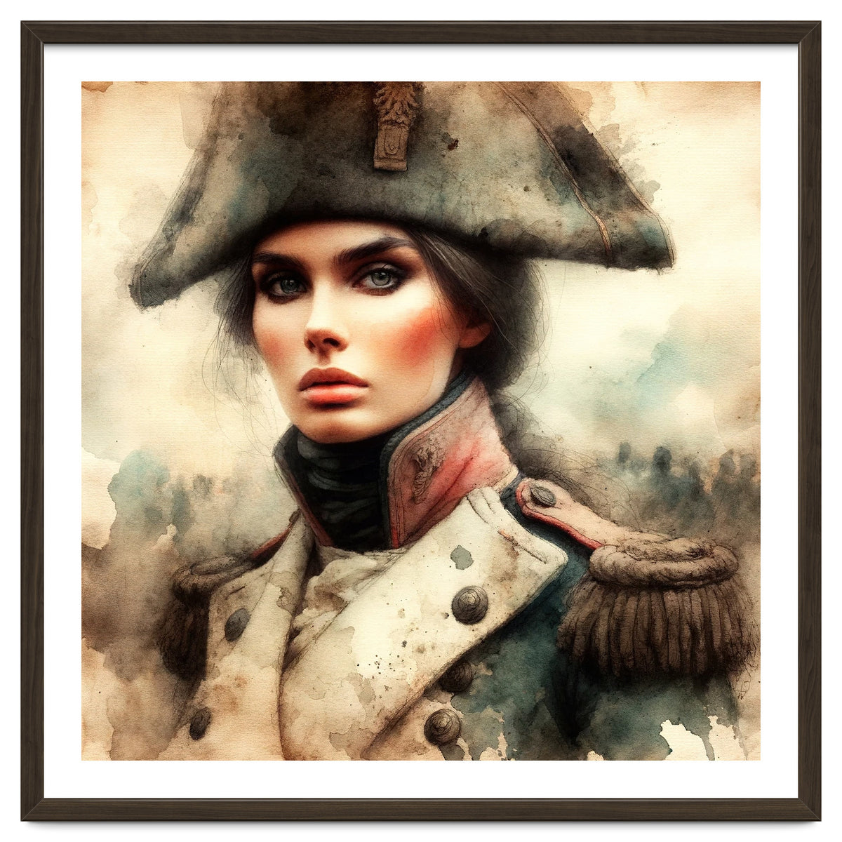 Napoleonic Officer Woman Portrait