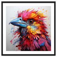 Vibrant Abstract Bird Portrait Watercolor Splash