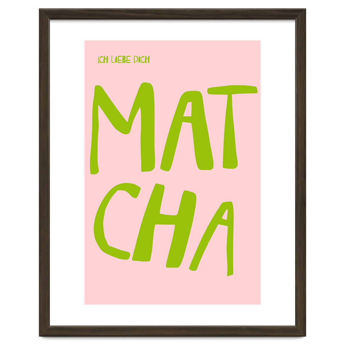 Matcha Typography Kitchen Print, Green Tea Quote Poster for Cozy Cafe Decor
