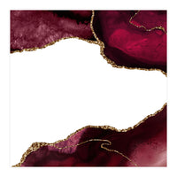 Burgundy & Gold Agate Texture 29  (Print Only)