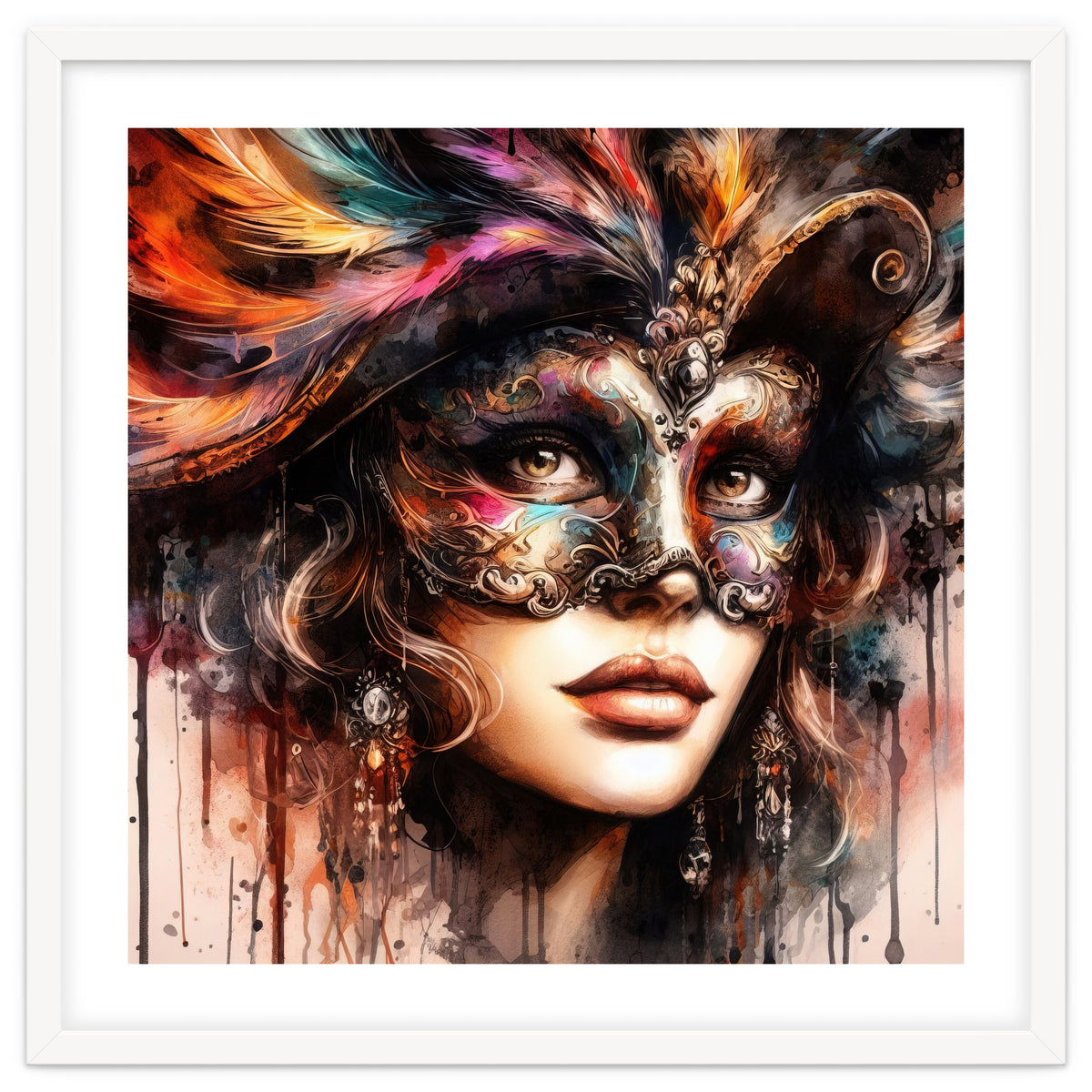 Watercolor Carnival Woman #6