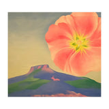 Georgia O’Keeffe – Hollyhock Pink with Pedernal (1937) | Vibrant Modernist Floral Landscape of New Mexico (Print Only) thumbnail