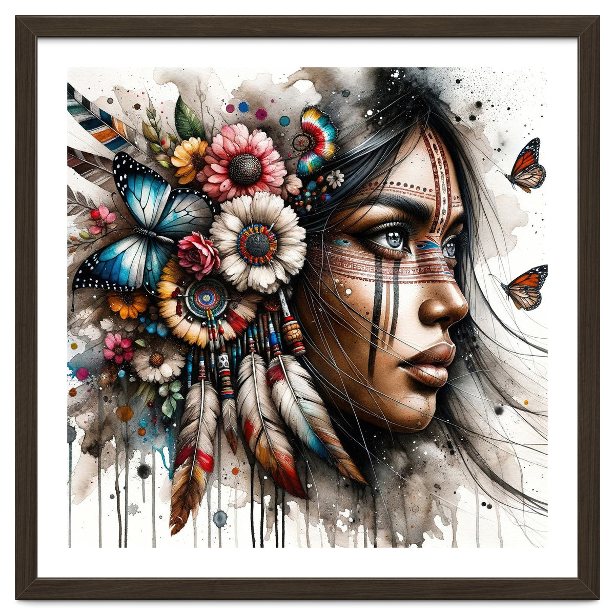 Watercolor Native American Woman #2