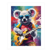 Koala Playing Guitar, Rock Graffiti (Print Only)