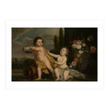 German Master (18th Century) – Two Putti with Garlands of Flowers (Print Only) thumbnail