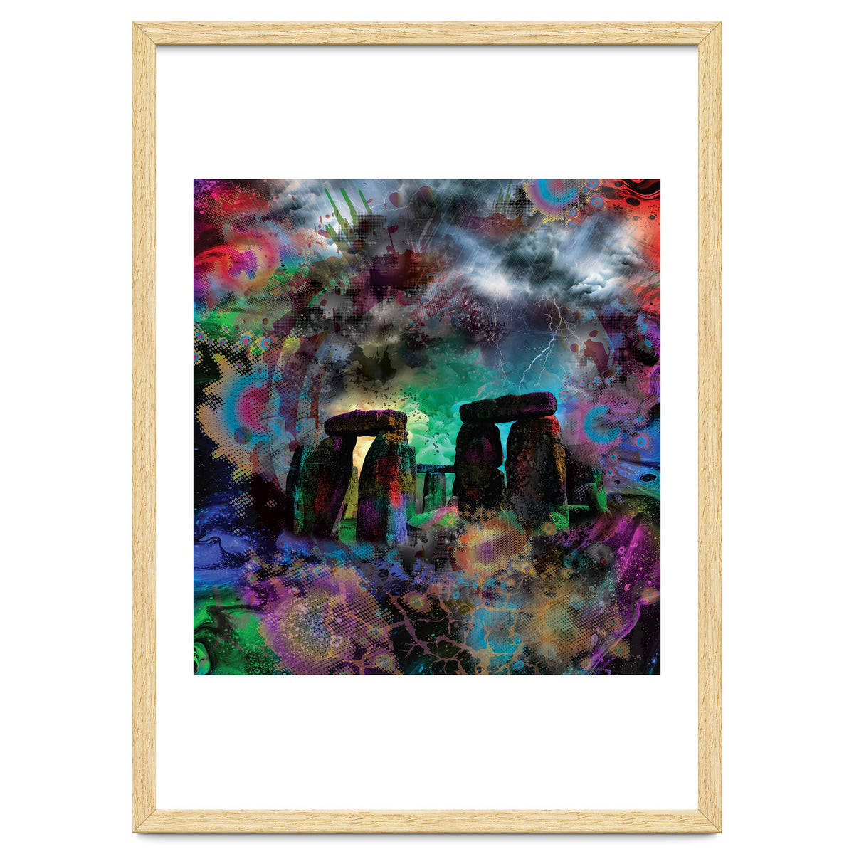 Stone Henge Vibrant Psychedelic Colors