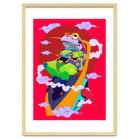 Knight Frog Pop Art Illustration