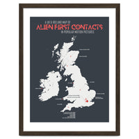 UK & Ireland Map of Alien First Contacts in Movies