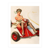 Pinup Sexy Girl On A Go Cart Car (Print Only) thumbnail