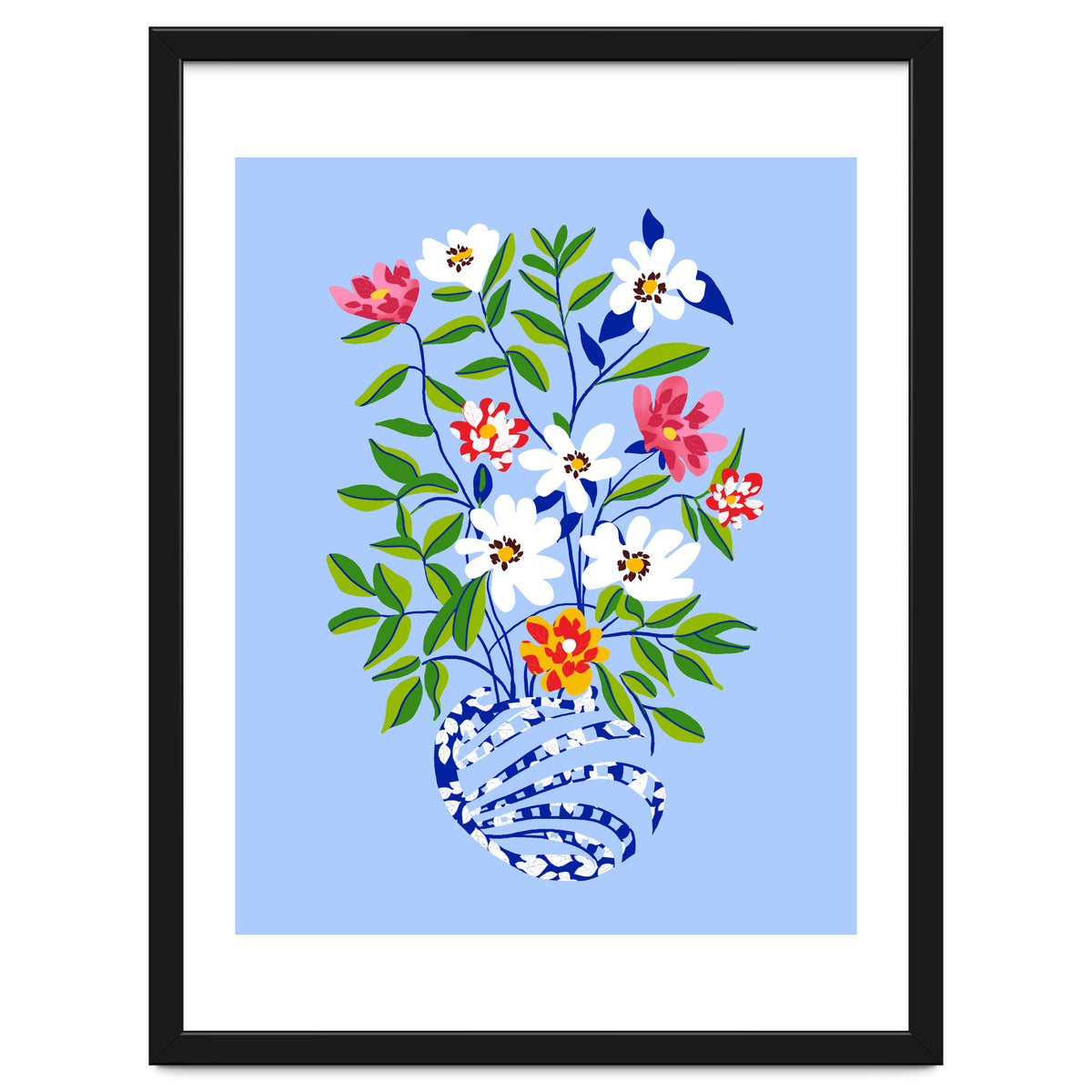 The Floopy Planter, Abstract Flower Pot Illustration, Pop Bohemian Eclectic Botanical, Flower Colorful Blossom