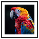 Scarlet Macaw Parrot Vibrant Plumage Close Up thumbnail